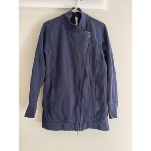 Lululemon Back To It Full Zip Wrap Sweater Navy Blue Womens Size 6